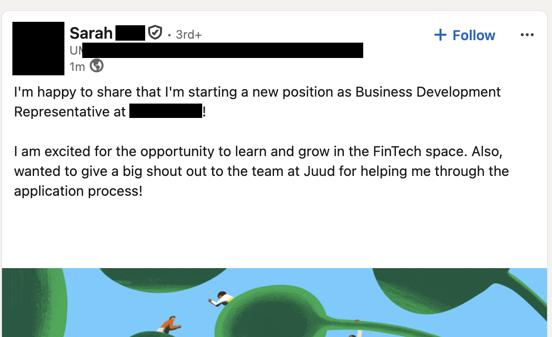 Interview request screenshot